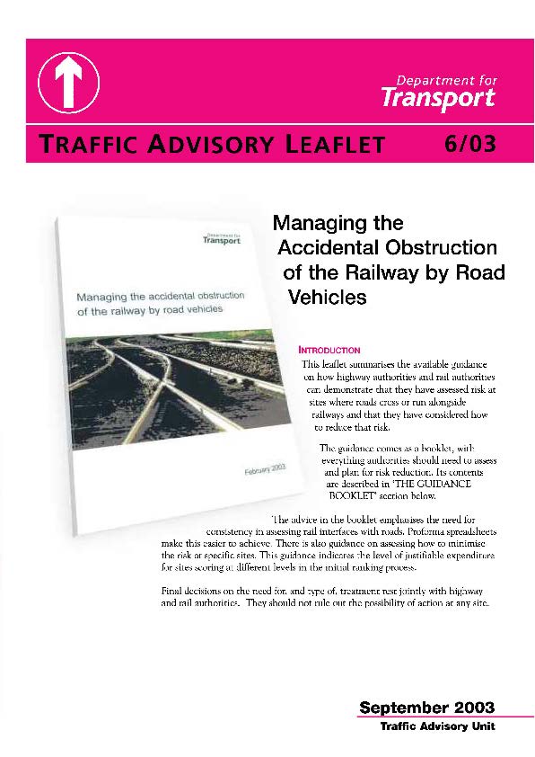 TAL 06/03 Managing the accidental obstruction of the railway by road vehicles