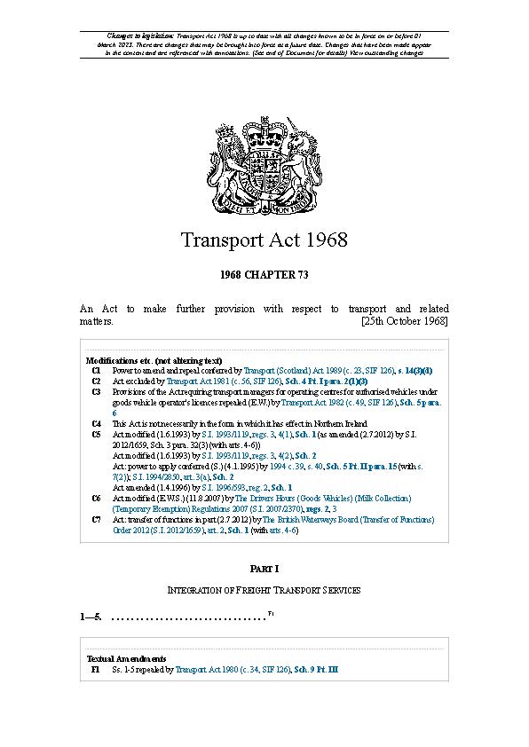 Transport Act 1968